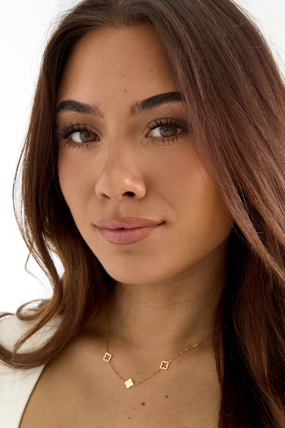 Collana di trifogli Gold Stainless Steel