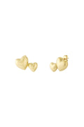 Orecchini a bottone in acciaio inossidabile a forma di cuore, casual, quotidiani, semplici, da donna