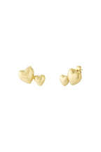 Orecchini a bottone in acciaio inossidabile a forma di cuore, casual, quotidiani, semplici, da donna