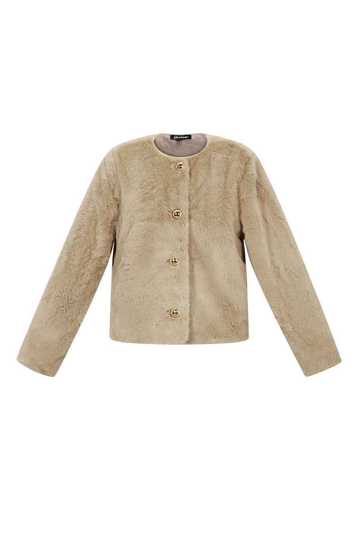 Tessuto Fibra di Poliestere Giacca Donna Elegante Colore Puro Autunno/Inverno