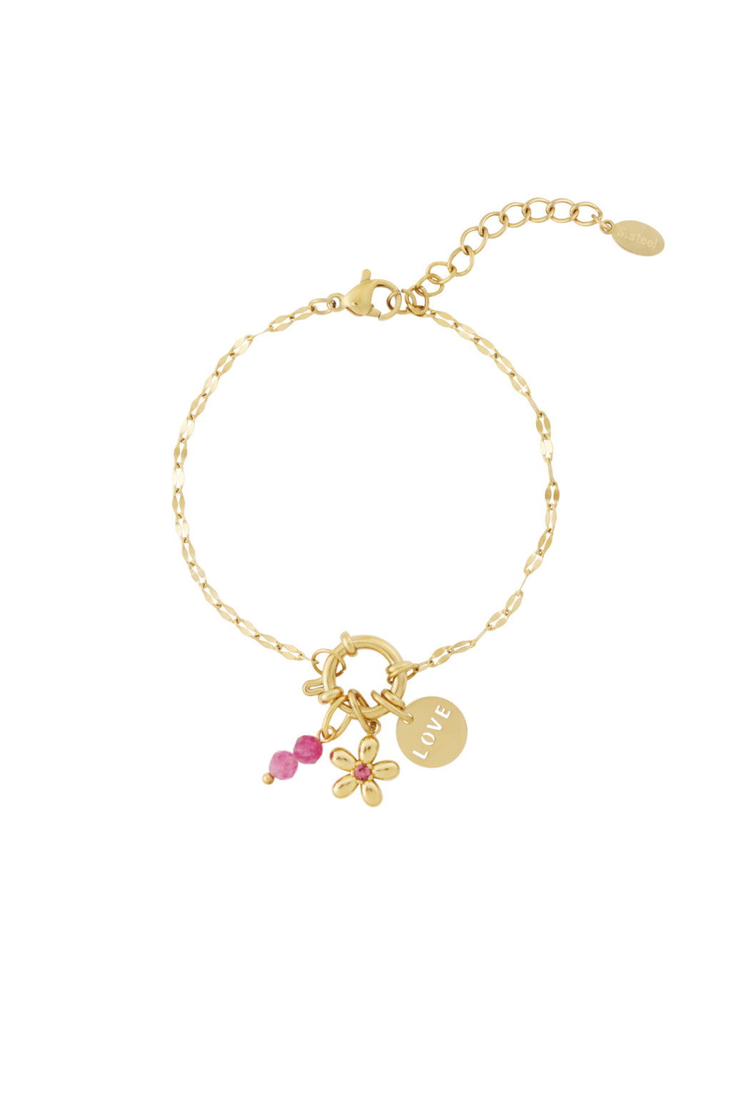 Braccialetto fai da te con fiori rossi