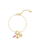 Braccialetto fai da te con fiori rossi