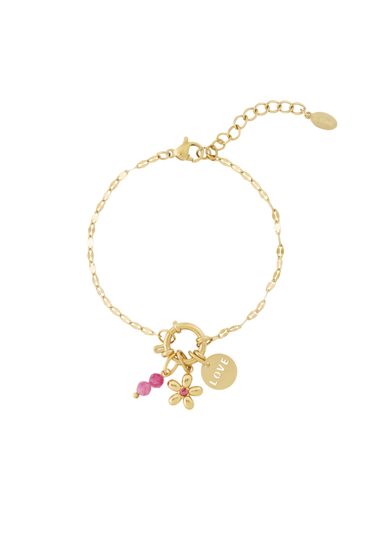 Braccialetto fai da te con fiori rossi