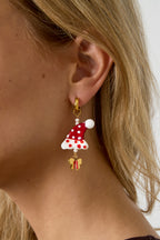 Orecchini pendenti in acciaio inossidabile, stile cartone animato, casual, natalizio, serie semplice, gioielli da donna