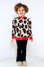 Cardigan di Viscosa Donna Stampato Leopardo Design Elegante