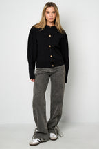 Cardigan di Viscosa Intrecciata Donna Autunno/Inverno Casual Colore Solido