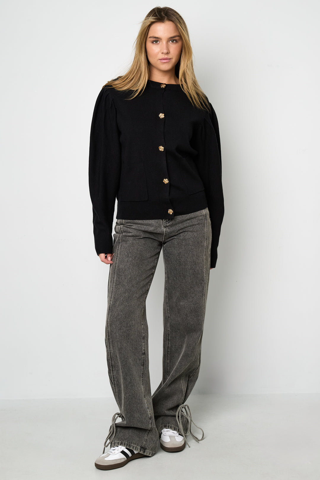Cardigan di Viscosa Intrecciata Donna Autunno/Inverno Casual Colore Solido