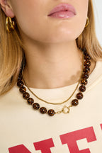 Collane con perline in acrilico, serie retrò, classiche, da donna, 16 mm