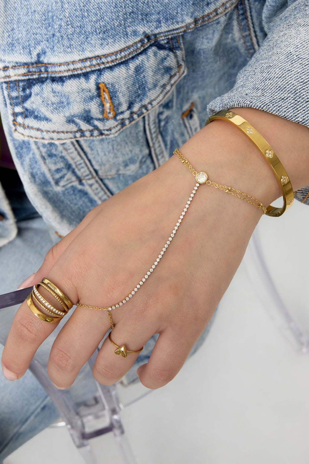 Collana a catena stile tennis con pietra vistosa