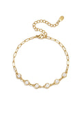 Bracciale a maglie con pietre rotonde di zirconi