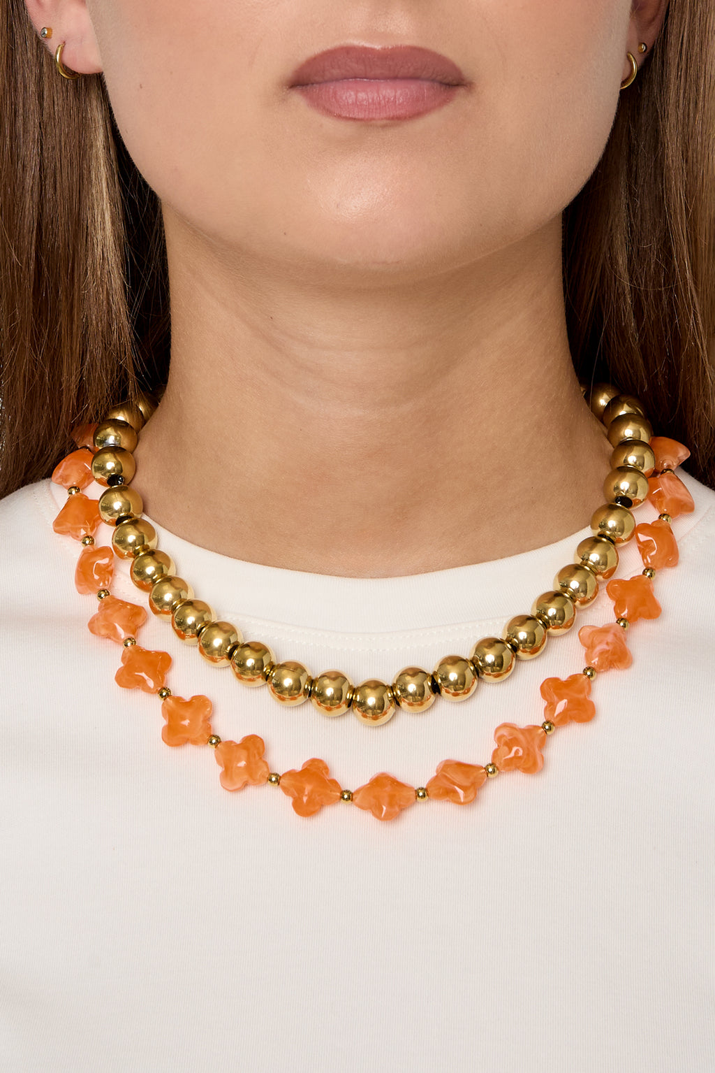 Collana di perline con perline a forma di trifoglio