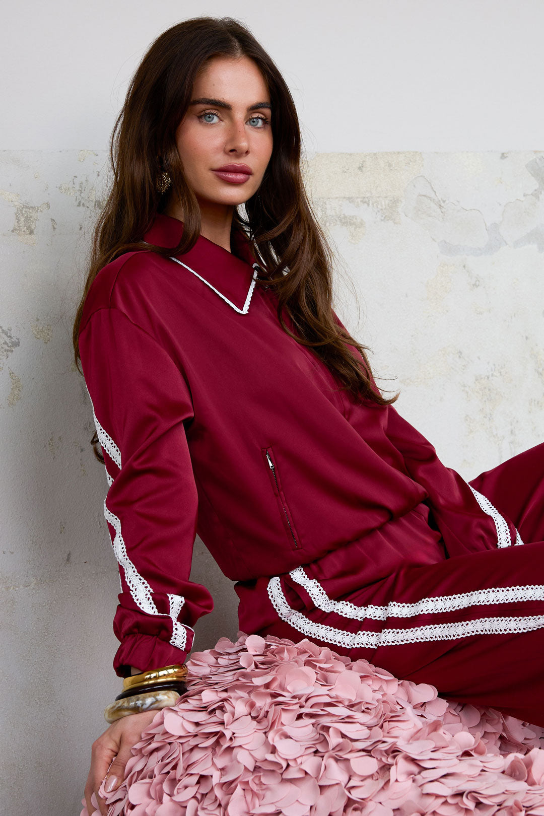 Giubbotto Donna in Fibra di Poliestere Tessuta Sportivo Contrasto di Colori Set da 2 Pezzi
