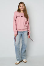 Maglione Donna in Viscosa Intrecciata Stile Casual Contrasto di Colori