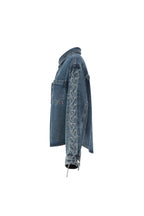 Cotone Tessuto Giacca Di Jeans Donna Casual Con Lacci