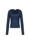 Maglia in Nylon Intrecciato Donna Maniche Lunghe Base Colore Puro