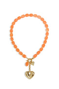 Collana di perline Squoval con cuore pendente