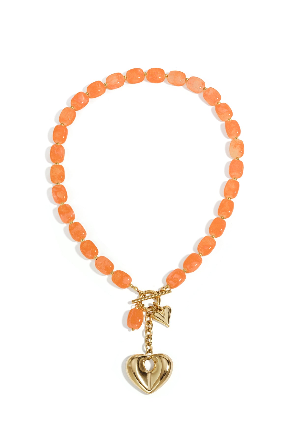 Collana di perline Squoval con cuore pendente