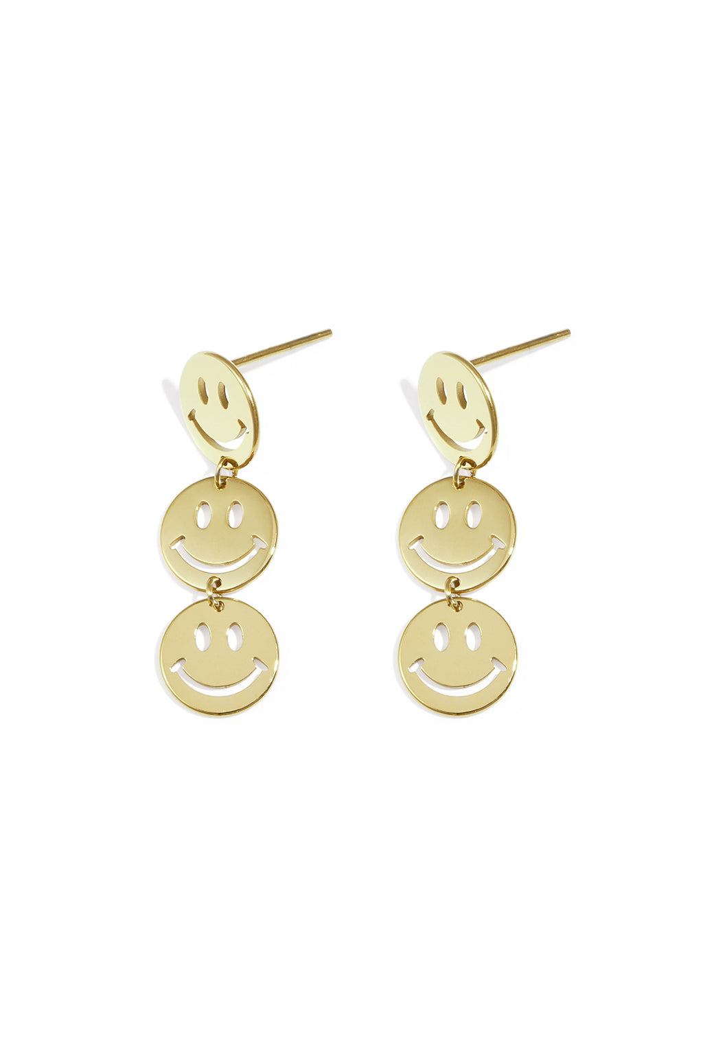 Orecchini pendenti in acciaio inossidabile con volto sorridente, serie casual e semplice, gioielli da donna