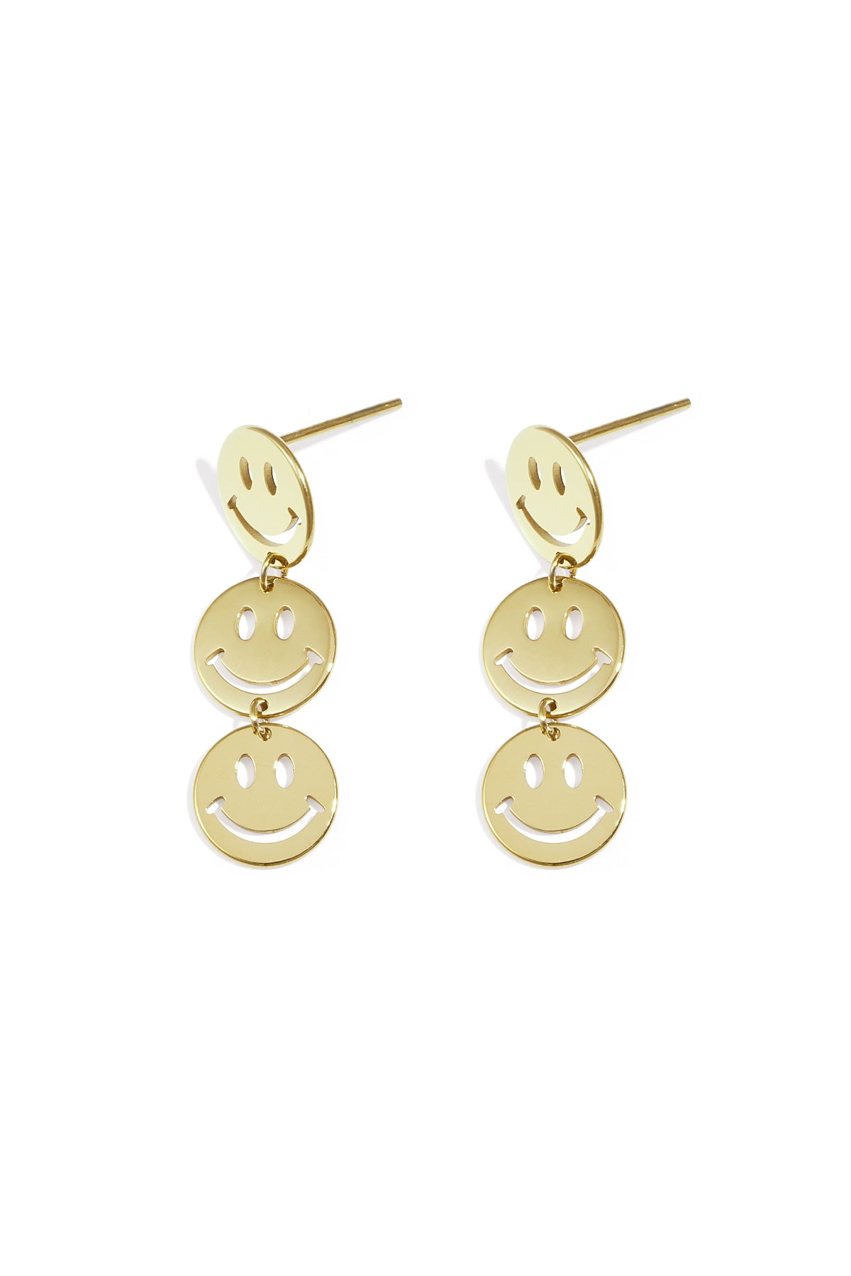 Orecchini pendenti in acciaio inossidabile con volto sorridente, serie casual e semplice, gioielli da donna