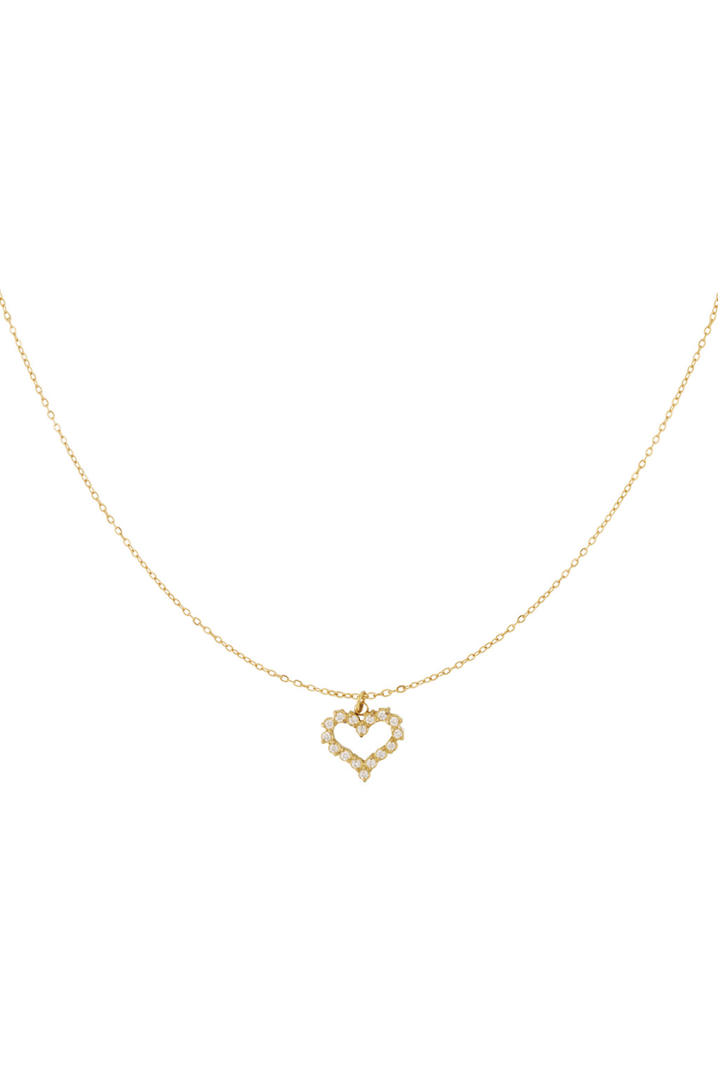 Collana a forma di cuore con strass
