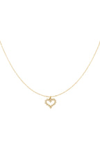 Collana a forma di cuore con strass