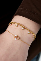 Bracciale a forma di cuore con strass