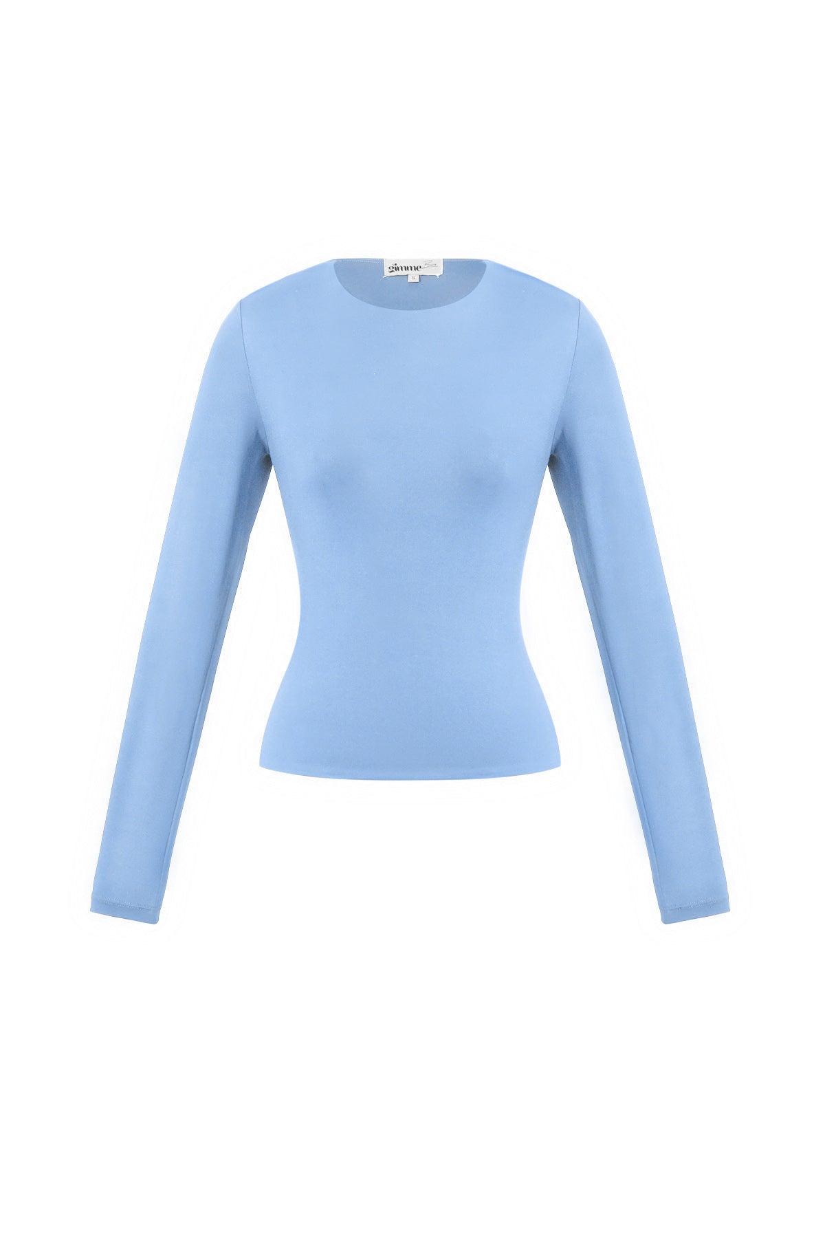 Maglia in Nylon Intrecciato Donna Maniche Lunghe Base Colore Puro