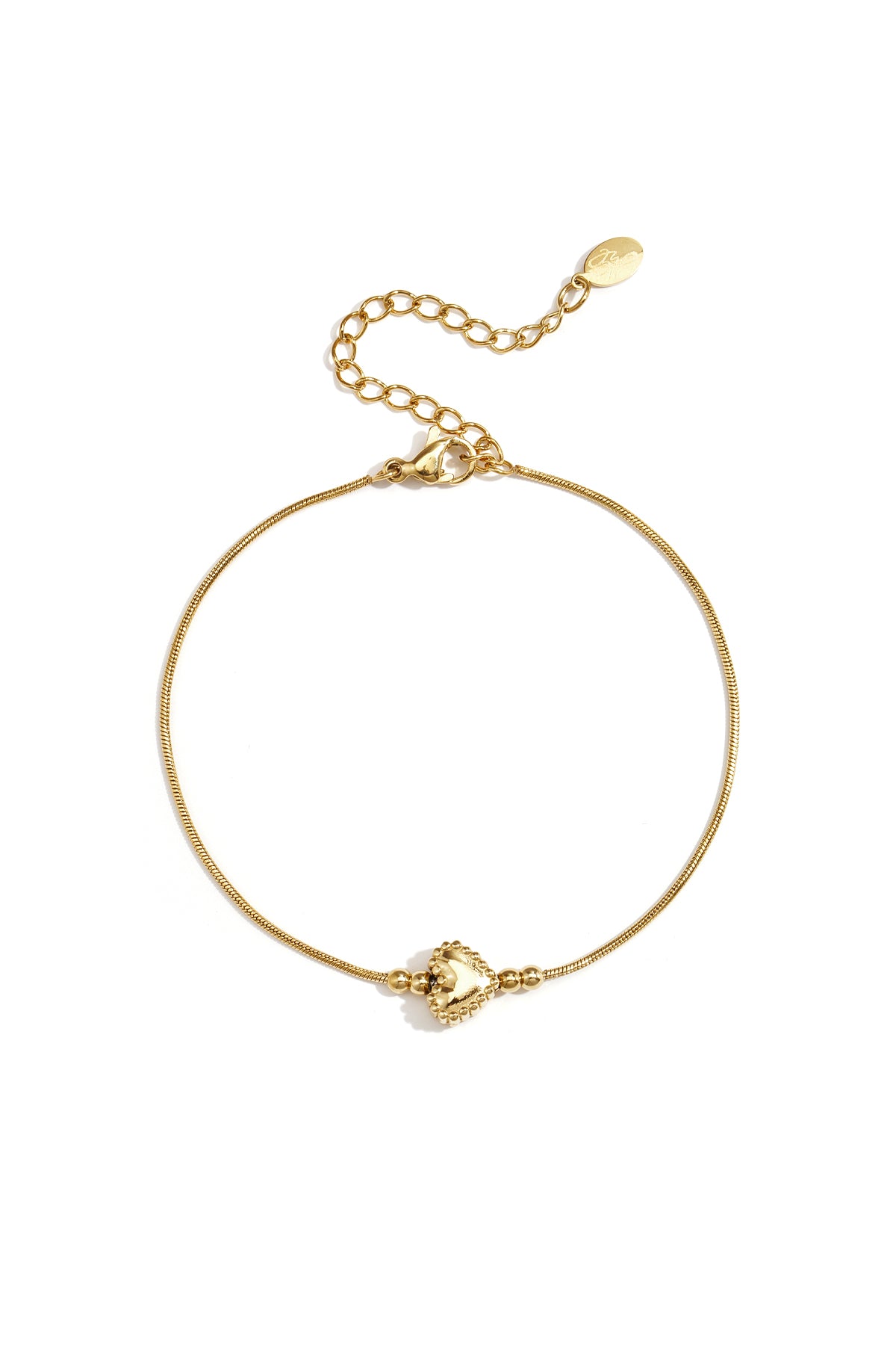 Bracciale minimalista con cuore decorato