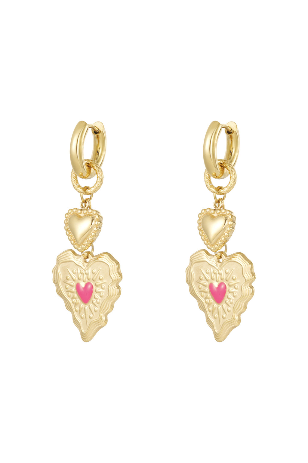 Orecchini pendenti in acciaio inossidabile a forma di cuore, casual, quotidiani, semplici, da donna