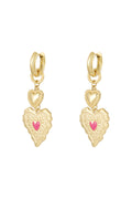 Orecchini pendenti in acciaio inossidabile a forma di cuore, casual, quotidiani, semplici, da donna