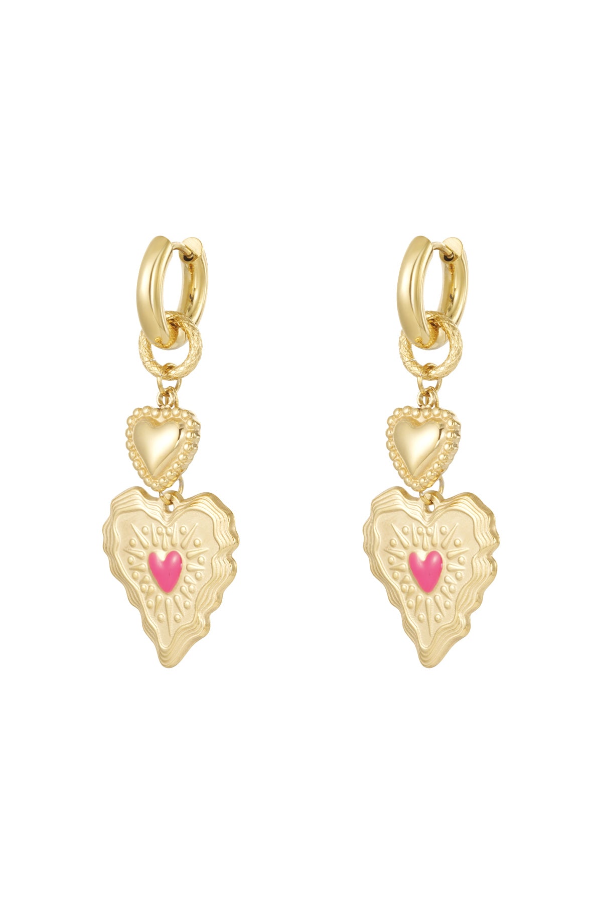 Orecchini pendenti in acciaio inossidabile a forma di cuore, casual, quotidiani, semplici, da donna