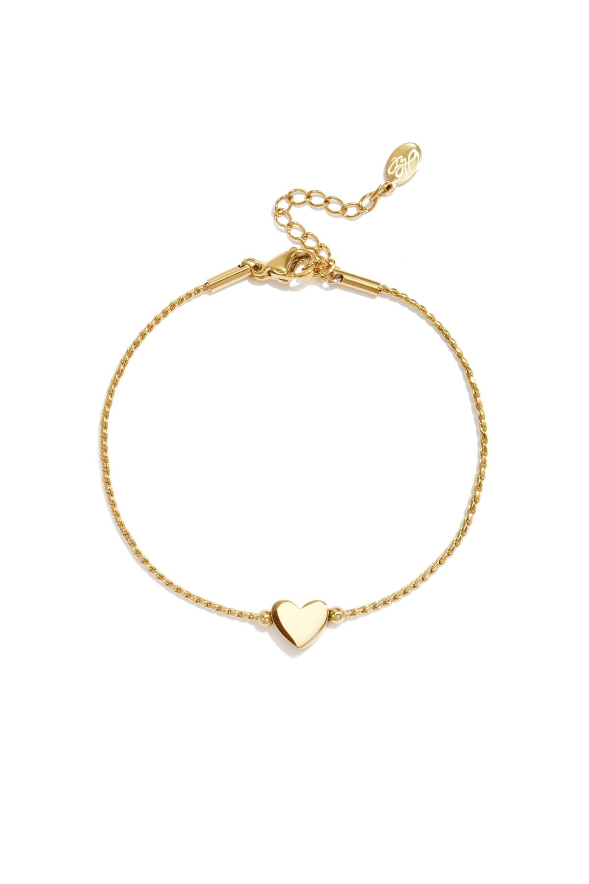 Bracciale a cuore in acciaio inossidabile Gold Stainless Steel