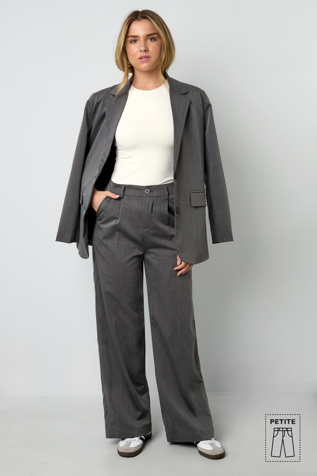 Tessuto Fibra di Poliestere Donna Pantalone Dritto Casual Autunno/Inverno