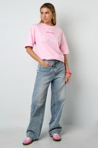 Cotone Maglia T-shirt Donna Casual Lettere