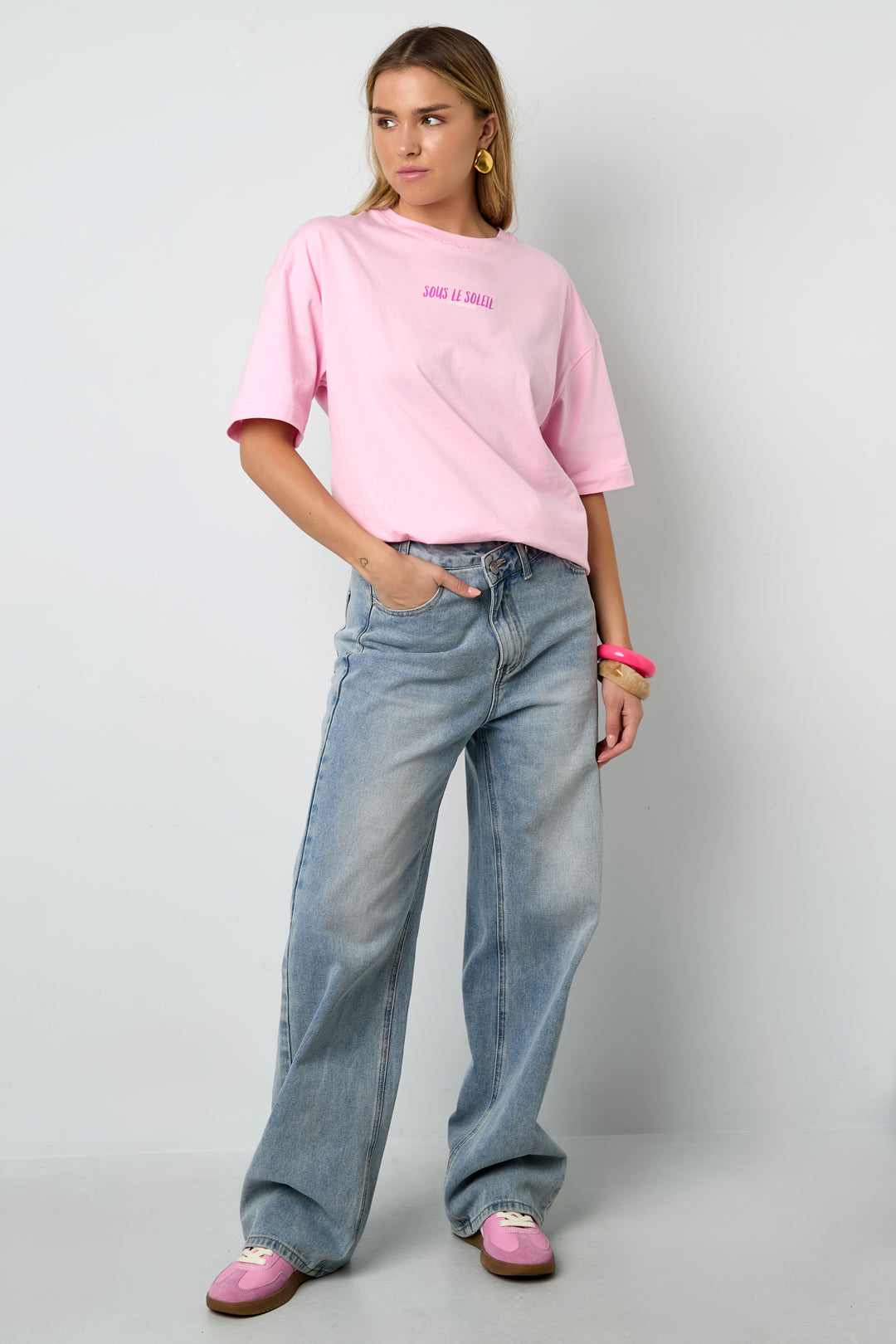 Cotone Maglia T-shirt Donna Casual Lettere