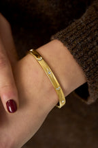 Braccialetti in acciaio inossidabile a pois, casual, quotidiani, semplici, gioielli da donna
