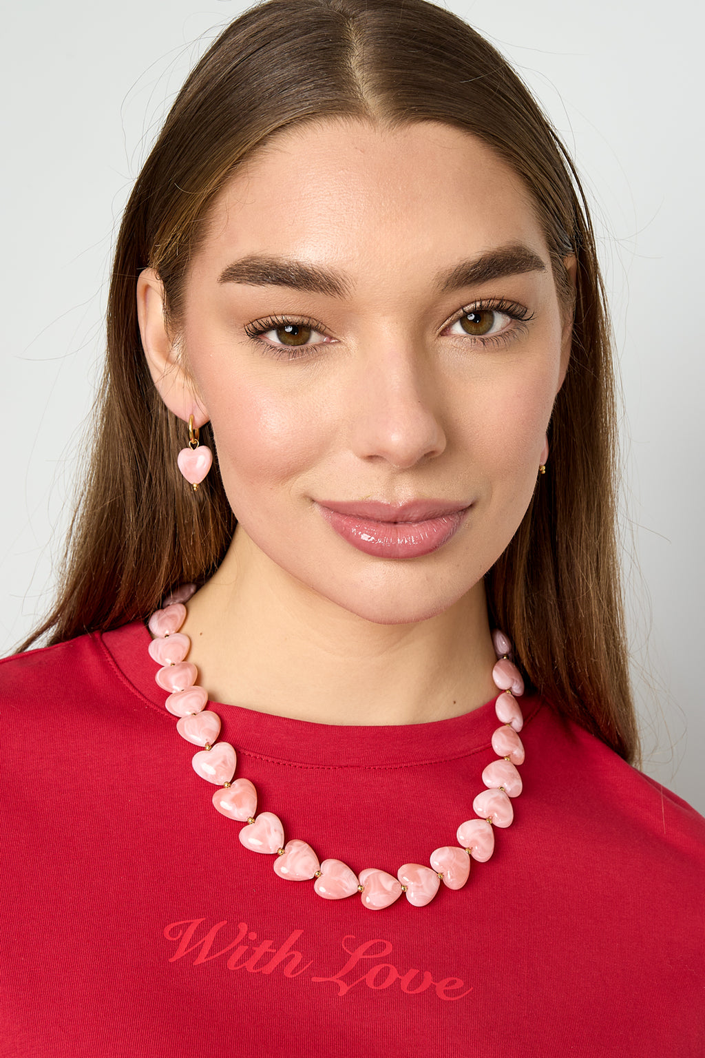 Collana con perle a forma di cuore