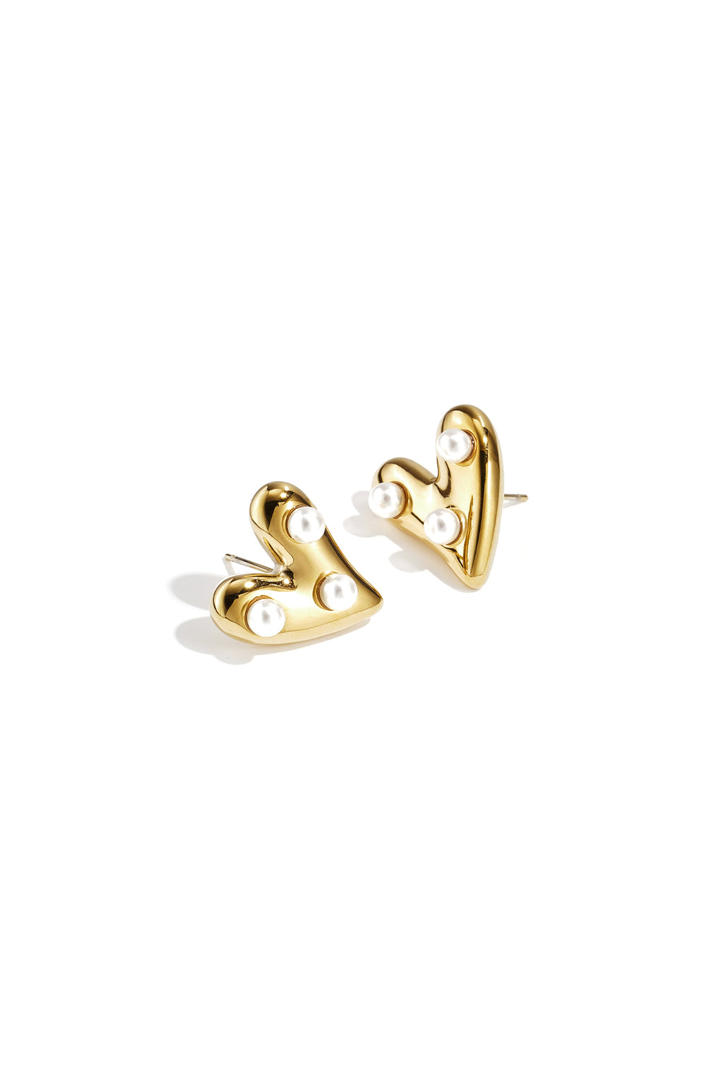 Orecchini a cuore con perle