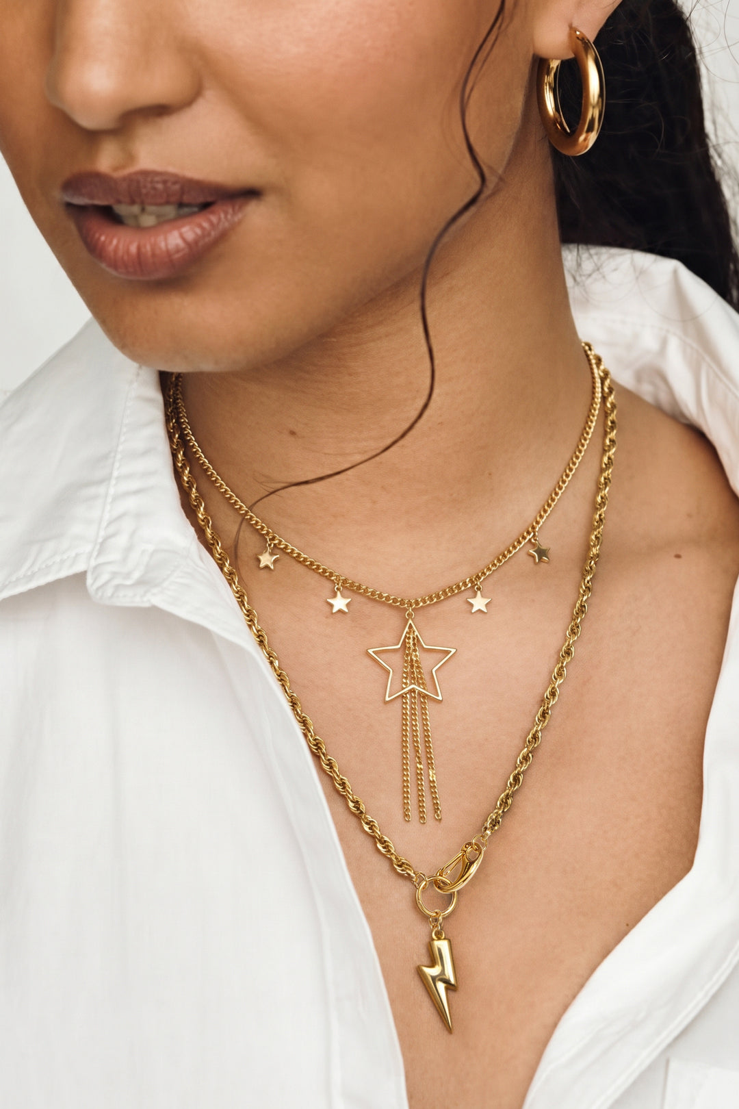 Collana con ciondolo a forma di fulmine