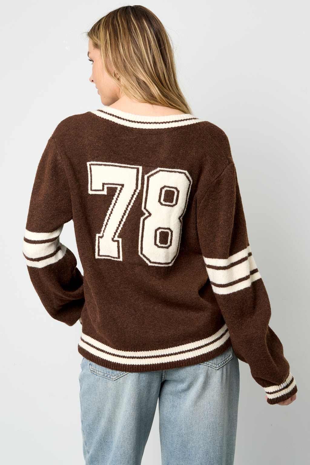 Maglione Donna Girocollo in Maglia Fibra di Poliestere Sportivo Righe Contrastanti