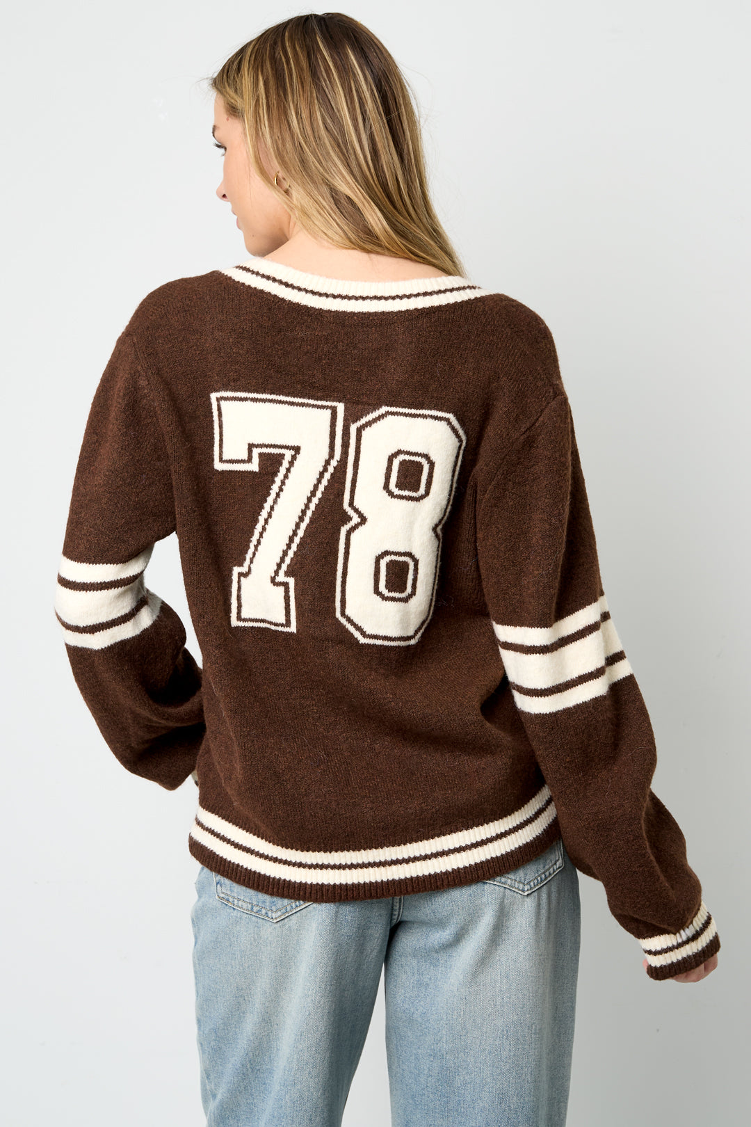 Maglione Donna Girocollo in Maglia Fibra di Poliestere Sportivo Righe Contrastanti