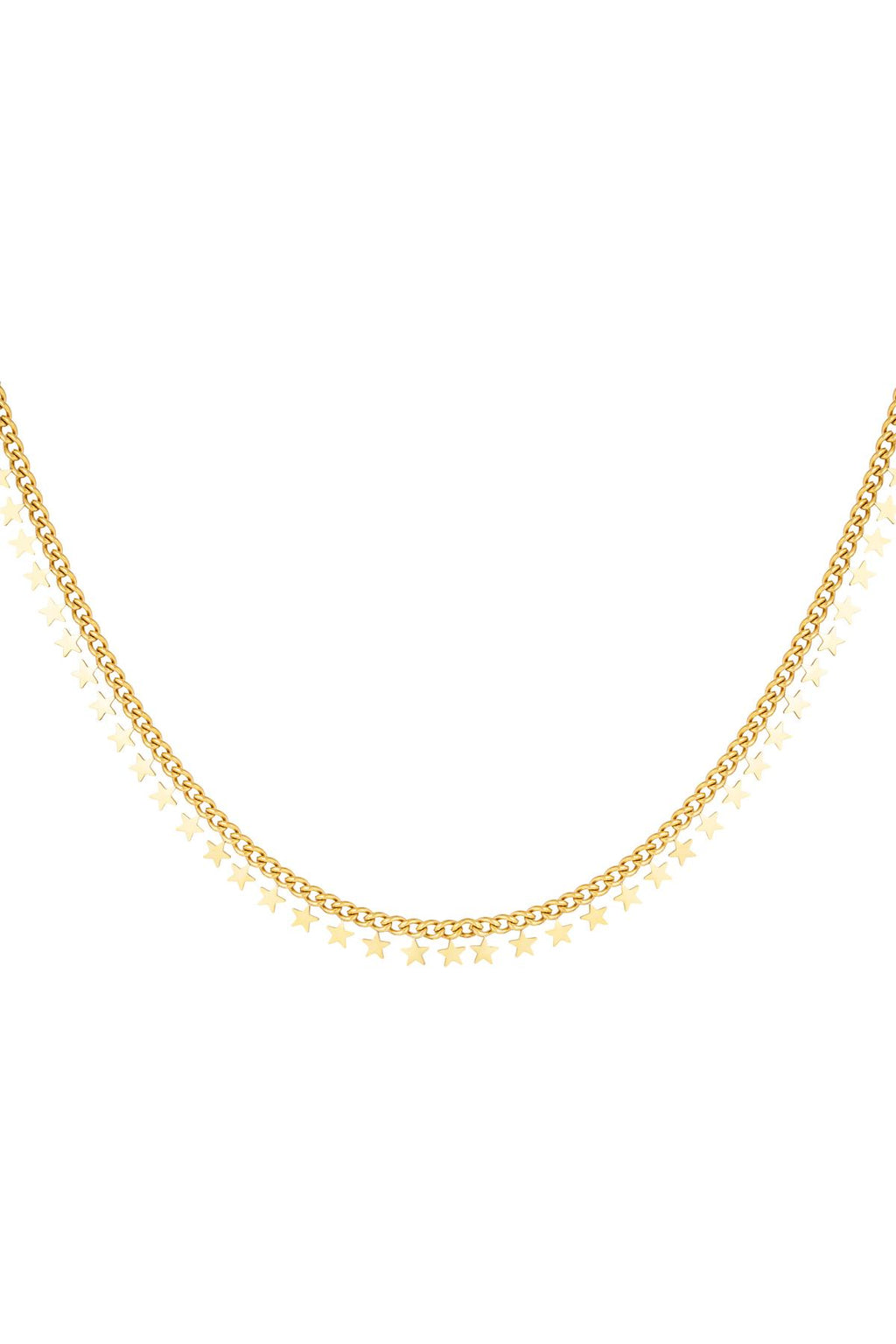 collana stella a catena in acciaio inossidabile Gold Stainless Steel