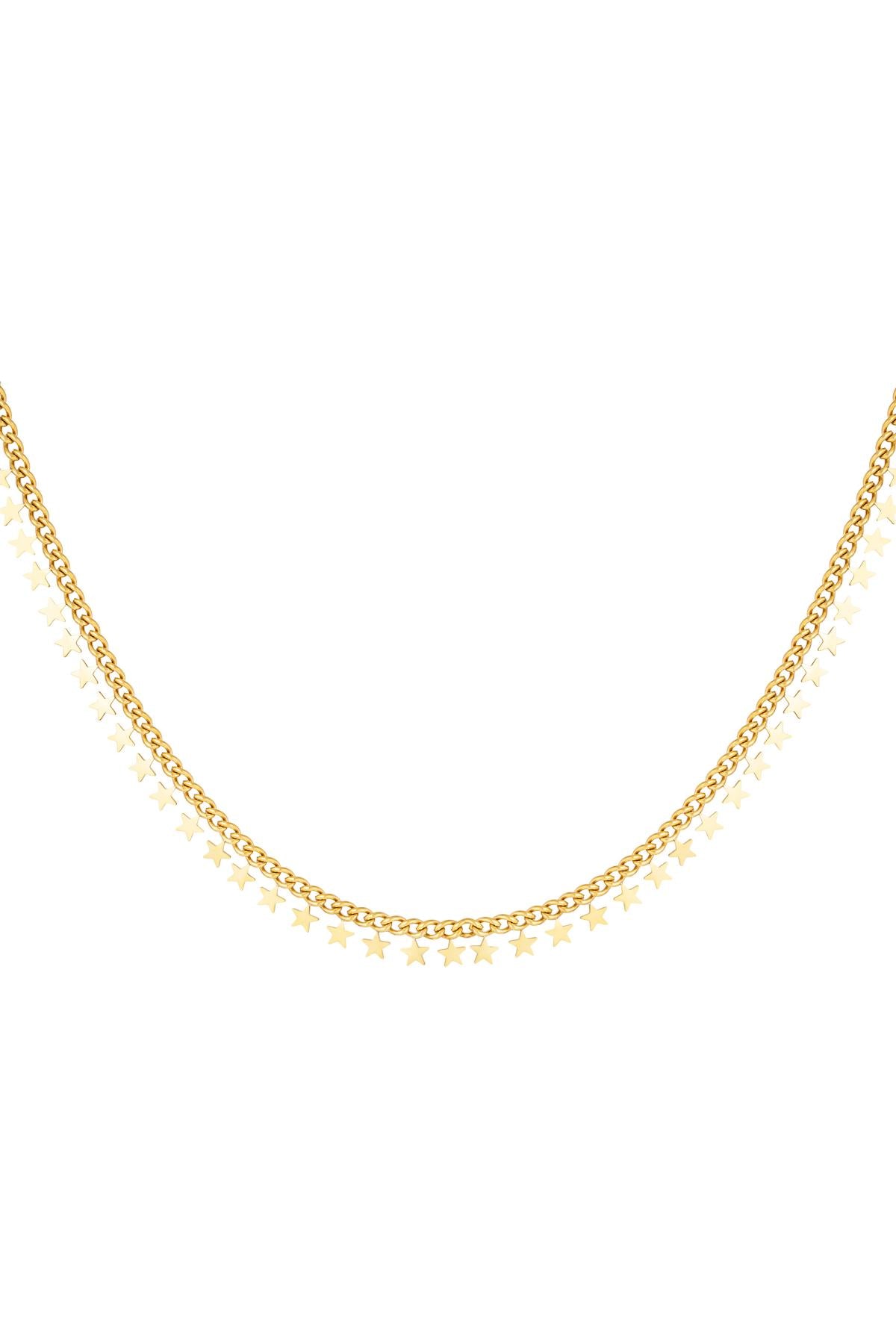 collana stella a catena in acciaio inossidabile Gold Stainless Steel