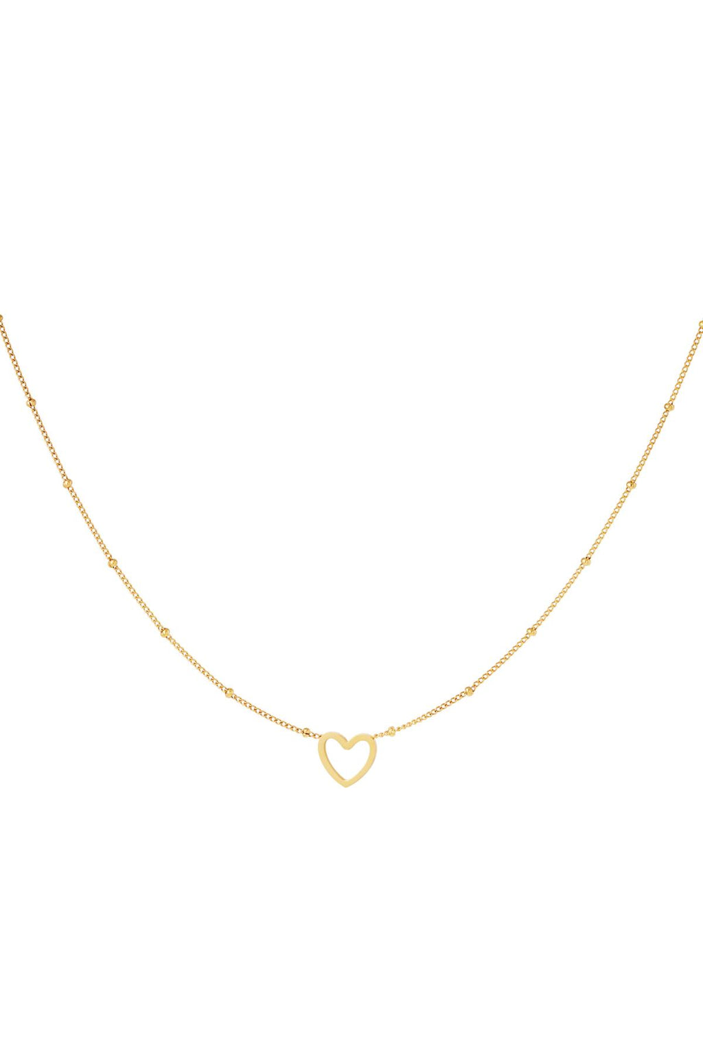 Collana minimalista a cuore aperto Gold Stainless Steel