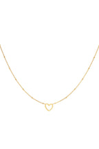 Collana minimalista a cuore aperto Gold Stainless Steel