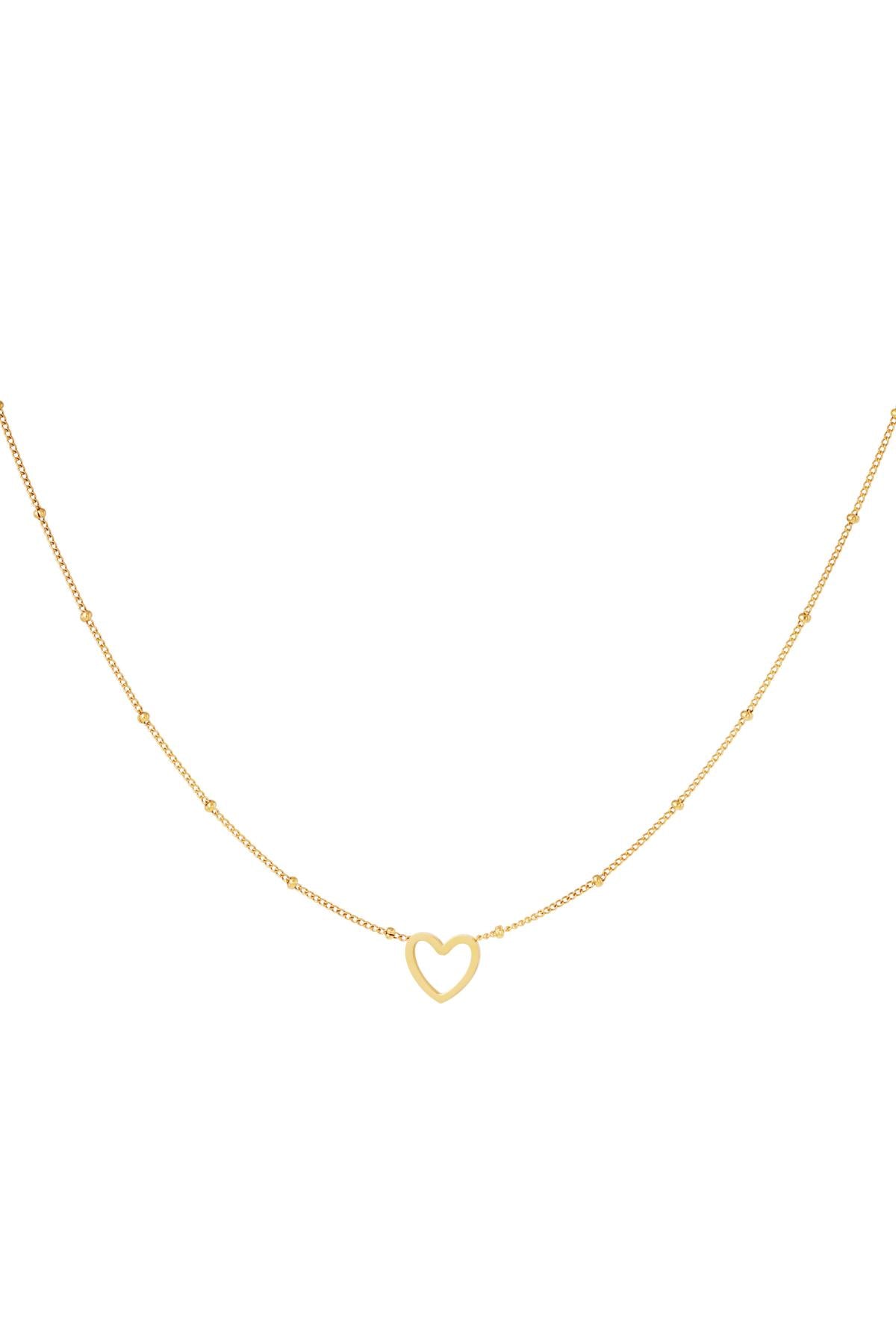 Collana minimalista a cuore aperto Gold Stainless Steel