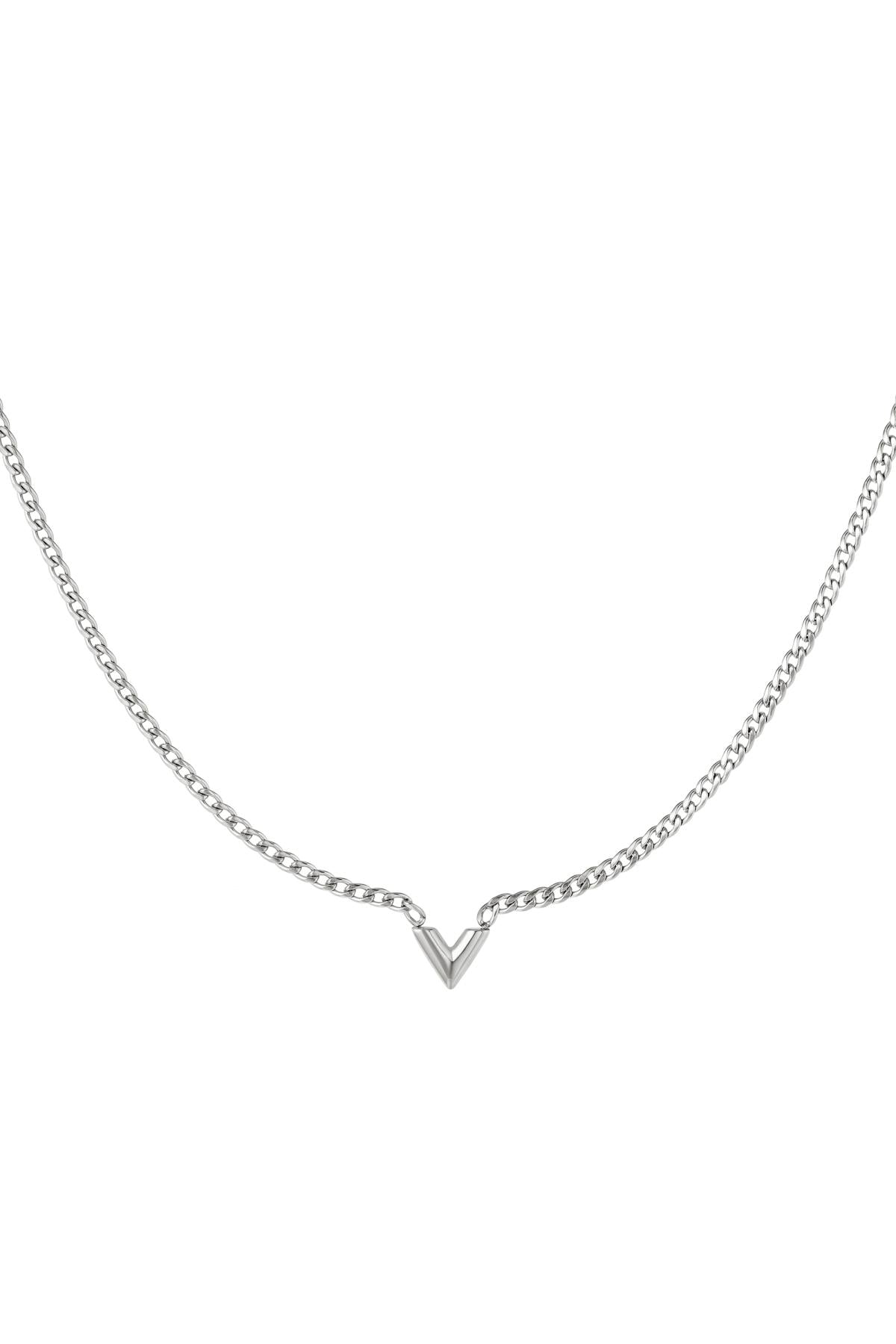 Collana in acciaio inossidabile Lettera V Gold Stainless Steel