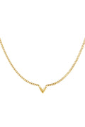 Collana in acciaio inossidabile Lettera V Gold Stainless Steel