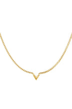 Collana in acciaio inossidabile Lettera V Gold Stainless Steel