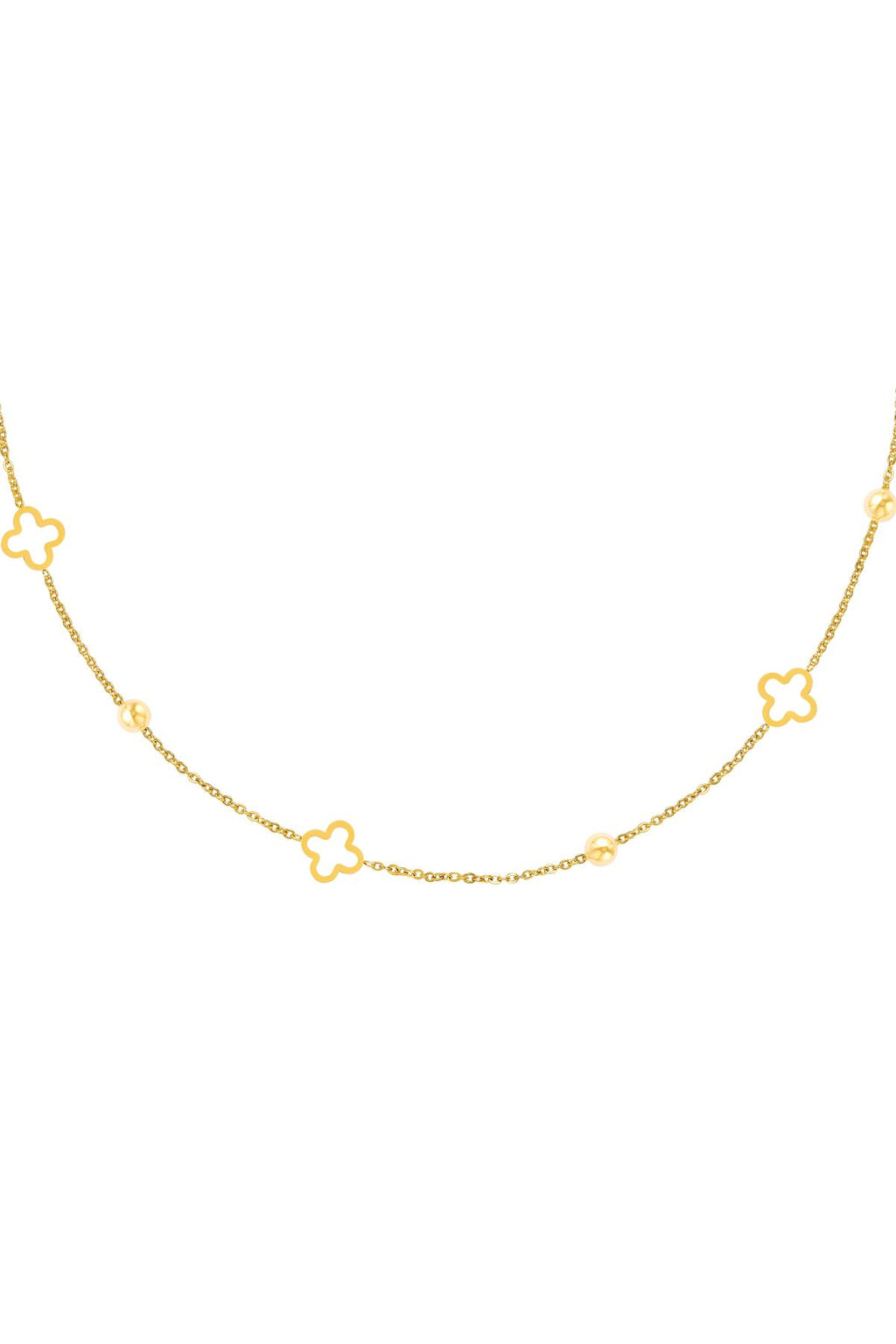 Collana trifogli aperti Gold Stainless Steel